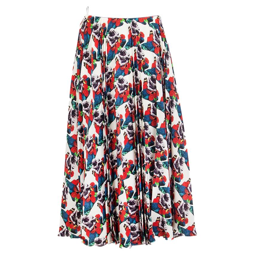 VALENTINO x UNDERCOVER LOVERS red Printed silk Midi Skirt M