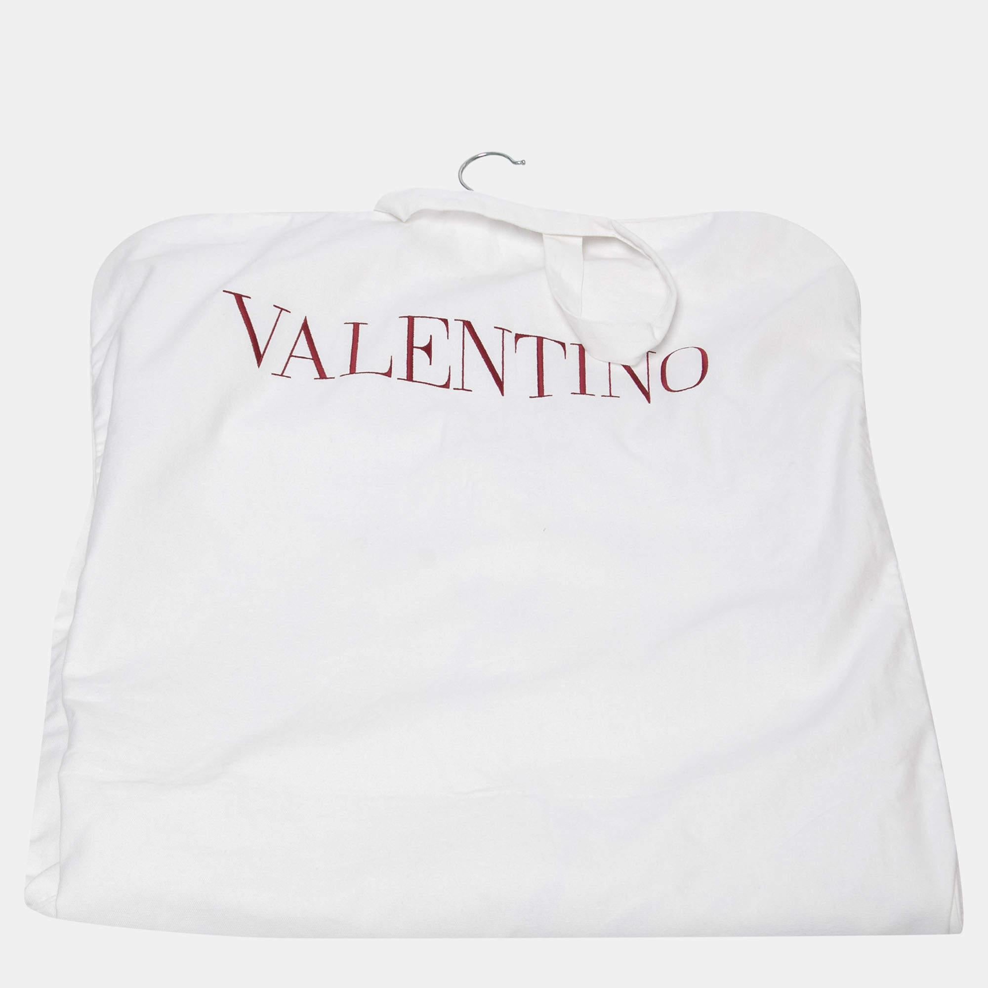 Women's Valentino X Undercover Pink Crepe Graphic Print Feather Embellished Dress S