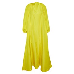 Valentino Yellow Faille Open Back Maxi Dress M