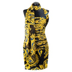 Vintage Valentino Yellow Floral Print Dress 1970s