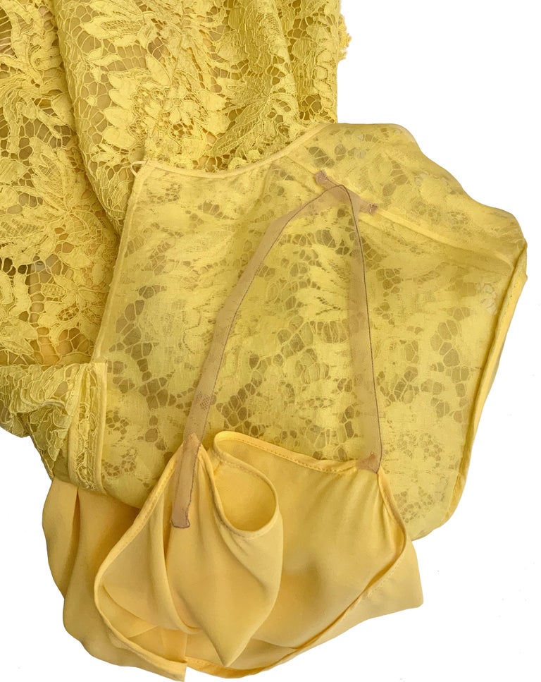 Valentino Yellow Lace Dress at 1stDibs | yellow valentino dress