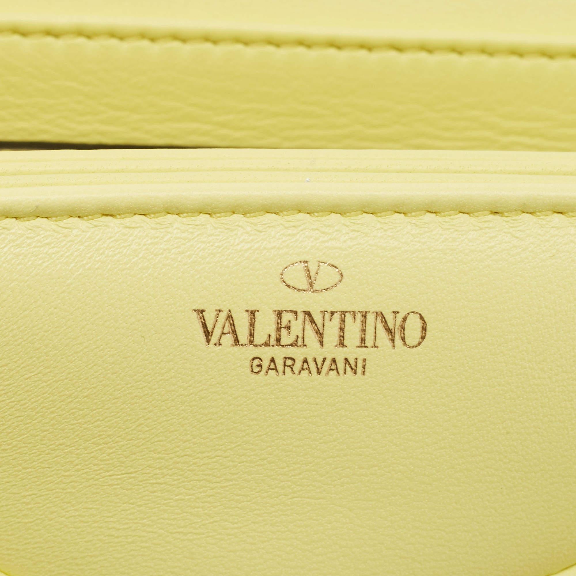 Valentino Bolso de cadena de un tachón de piel amarilla en venta 7