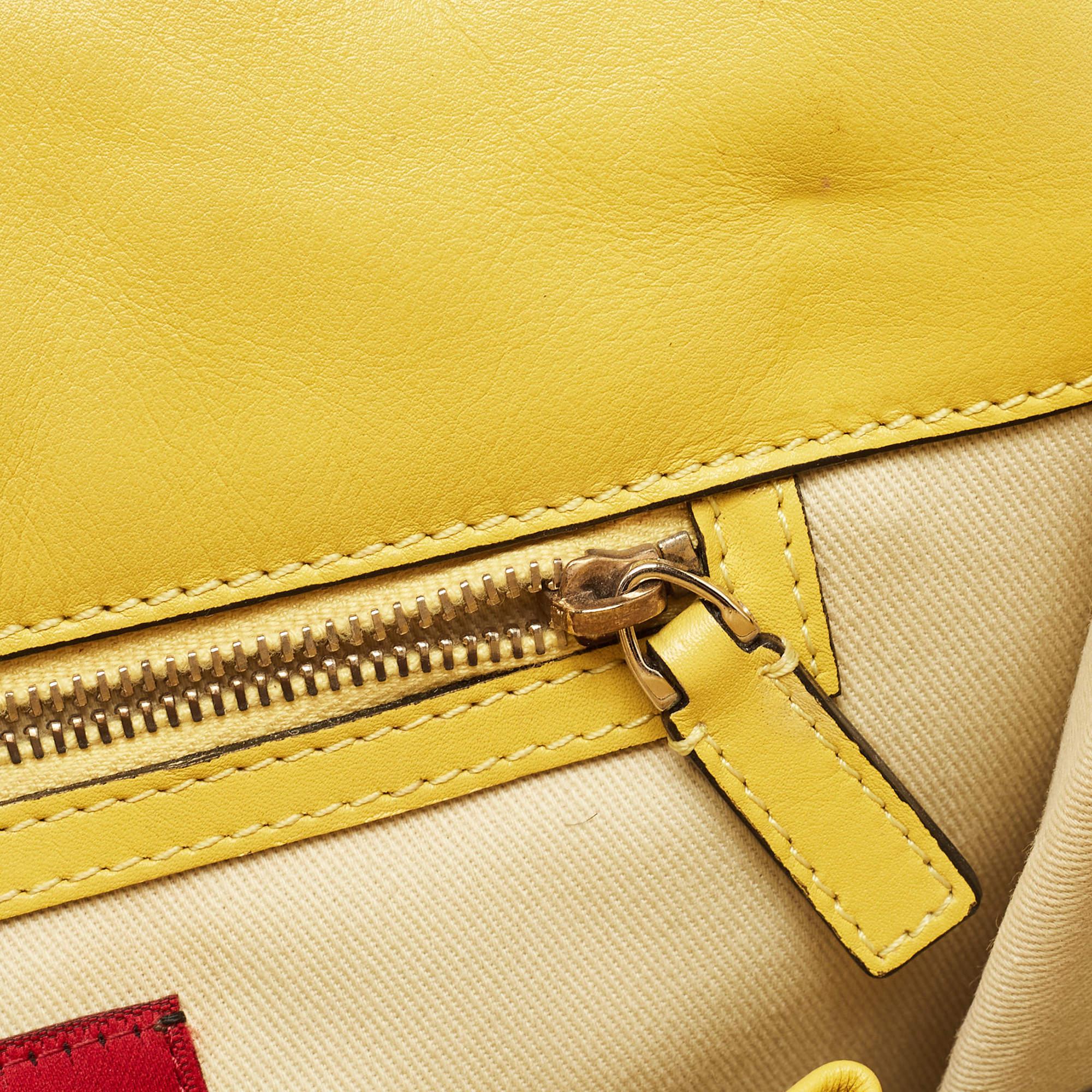 Valentino Yellow Leather Rockstud Trapeze Shoulder Bag 7