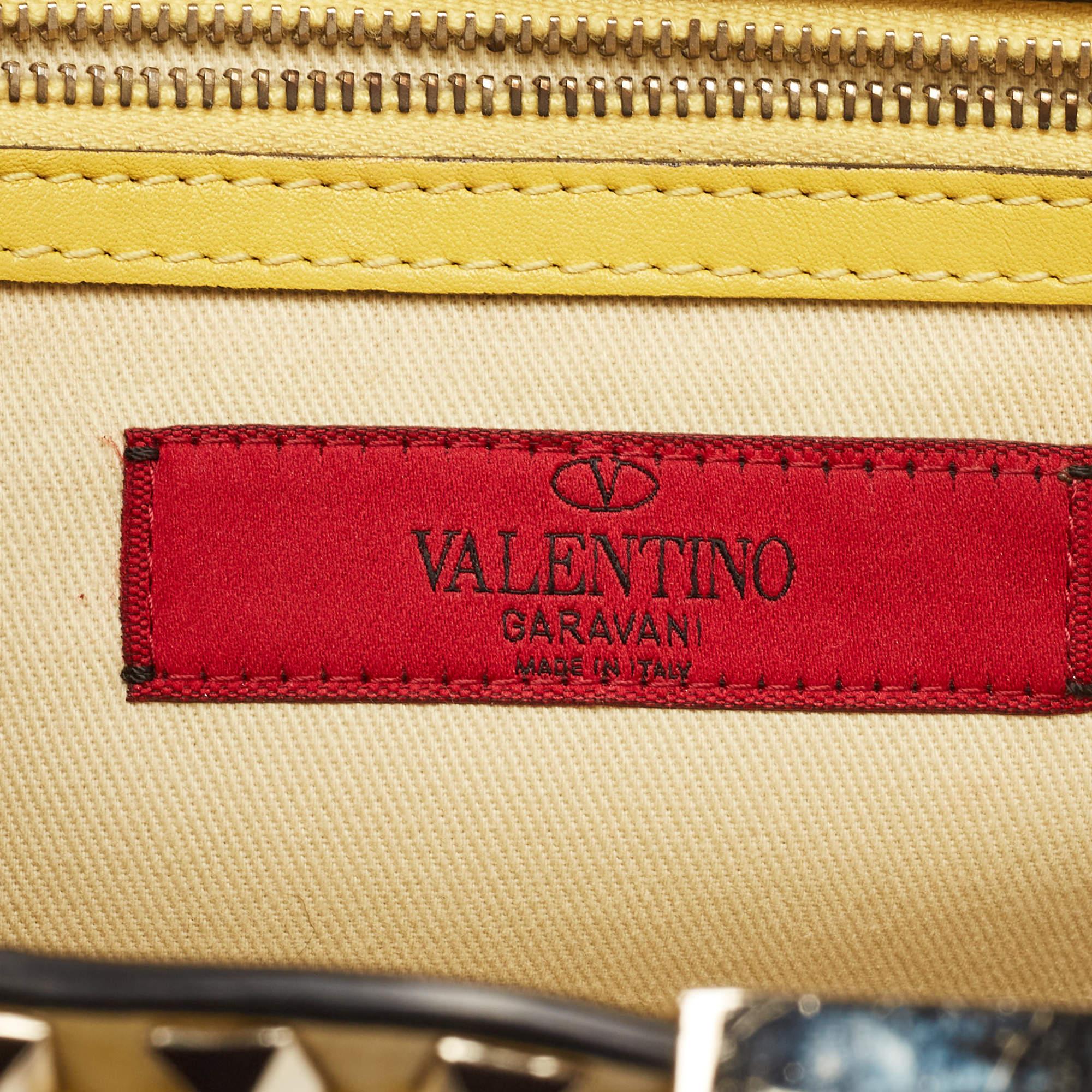 Valentino Yellow Leather Rockstud Trapeze Shoulder Bag 9