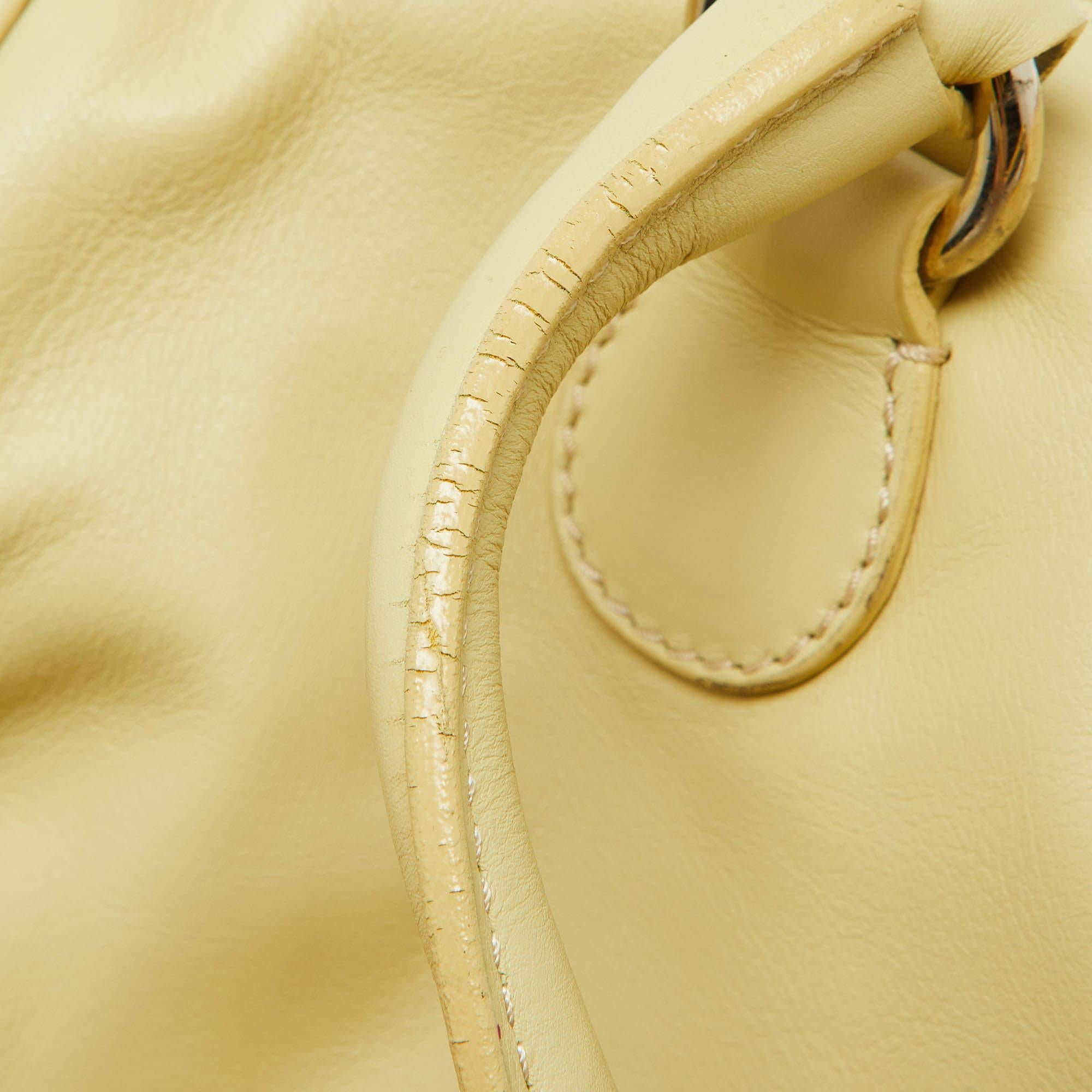 Valentino Yellow Leather Zip Boston Bag 4