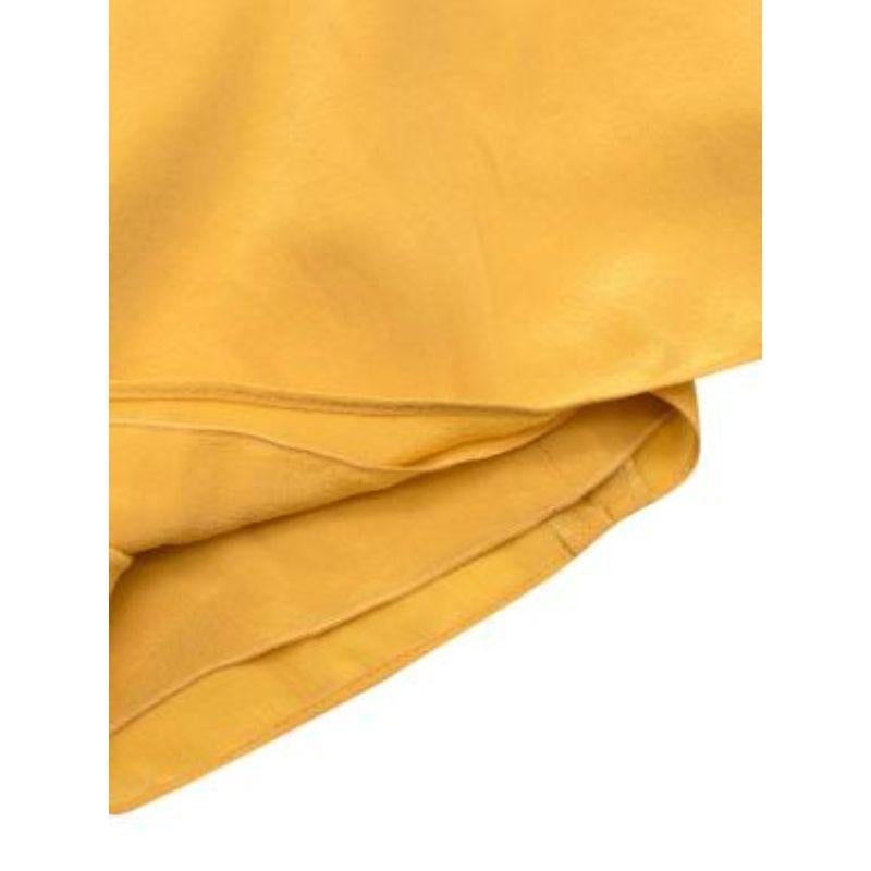 Valentino Yellow Ruched Shoulder Silk Dress For Sale 1