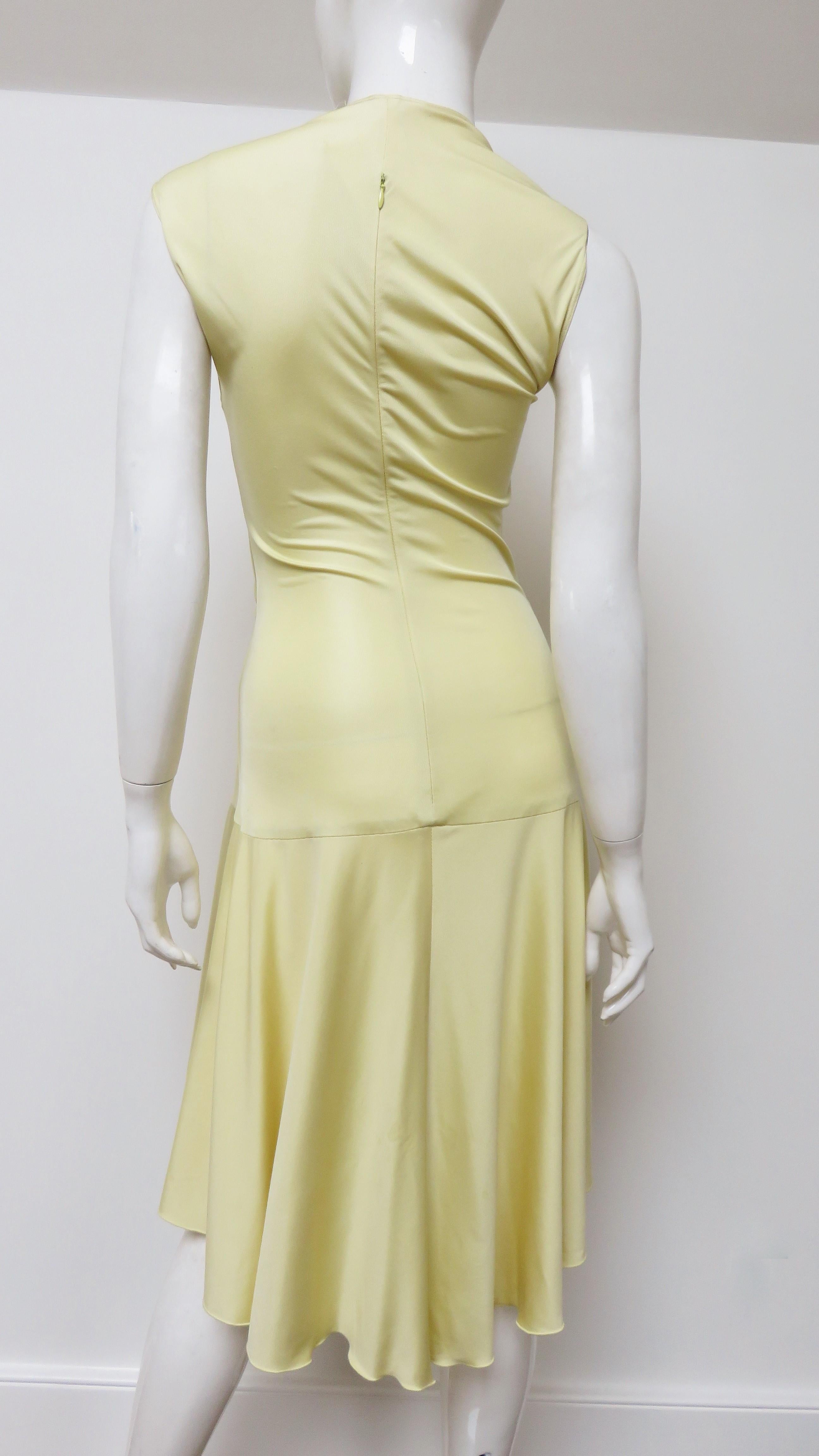 Valentino Yellow Silk Dress  For Sale 3