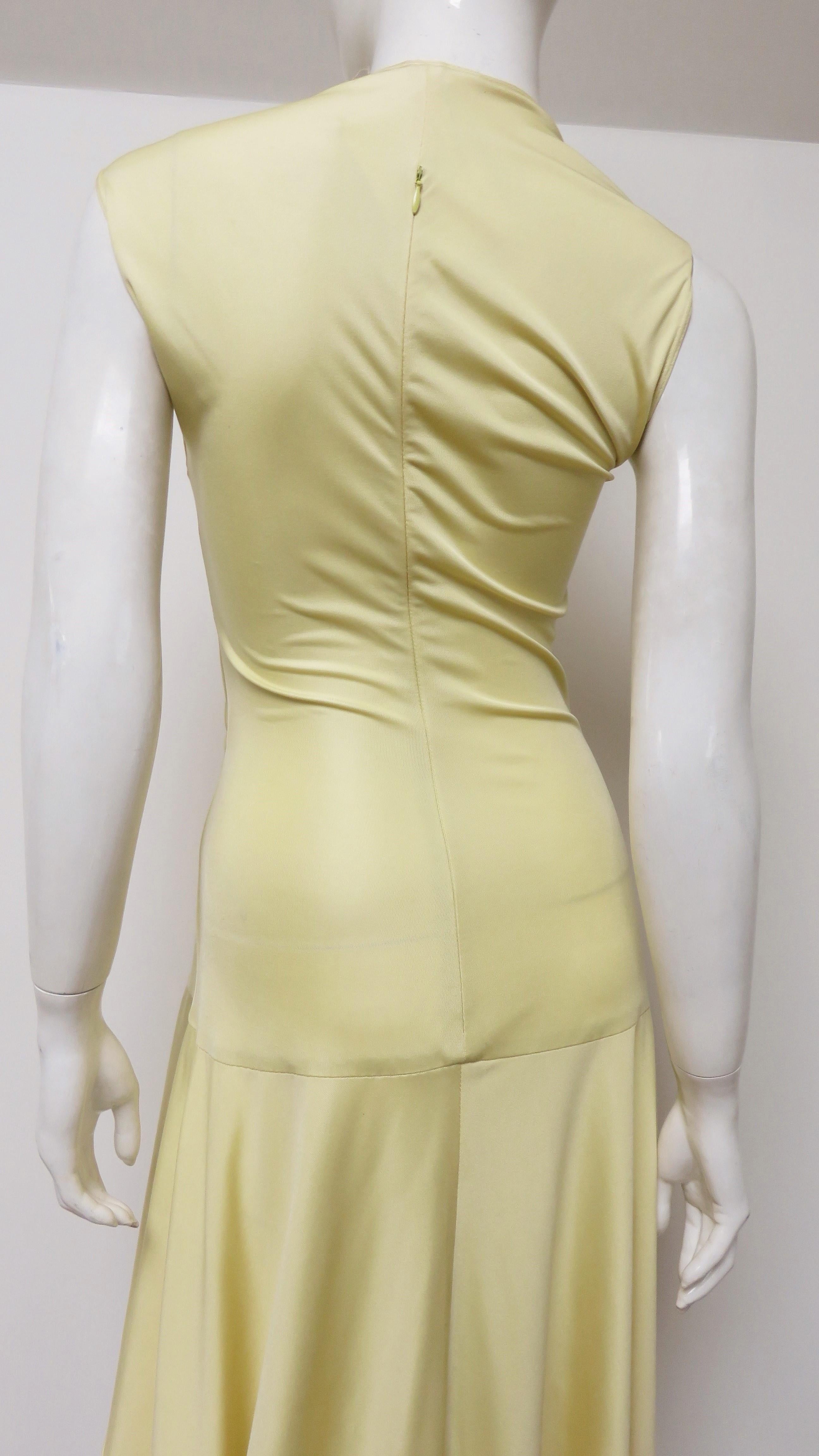 Valentino Yellow Silk Dress  For Sale 4