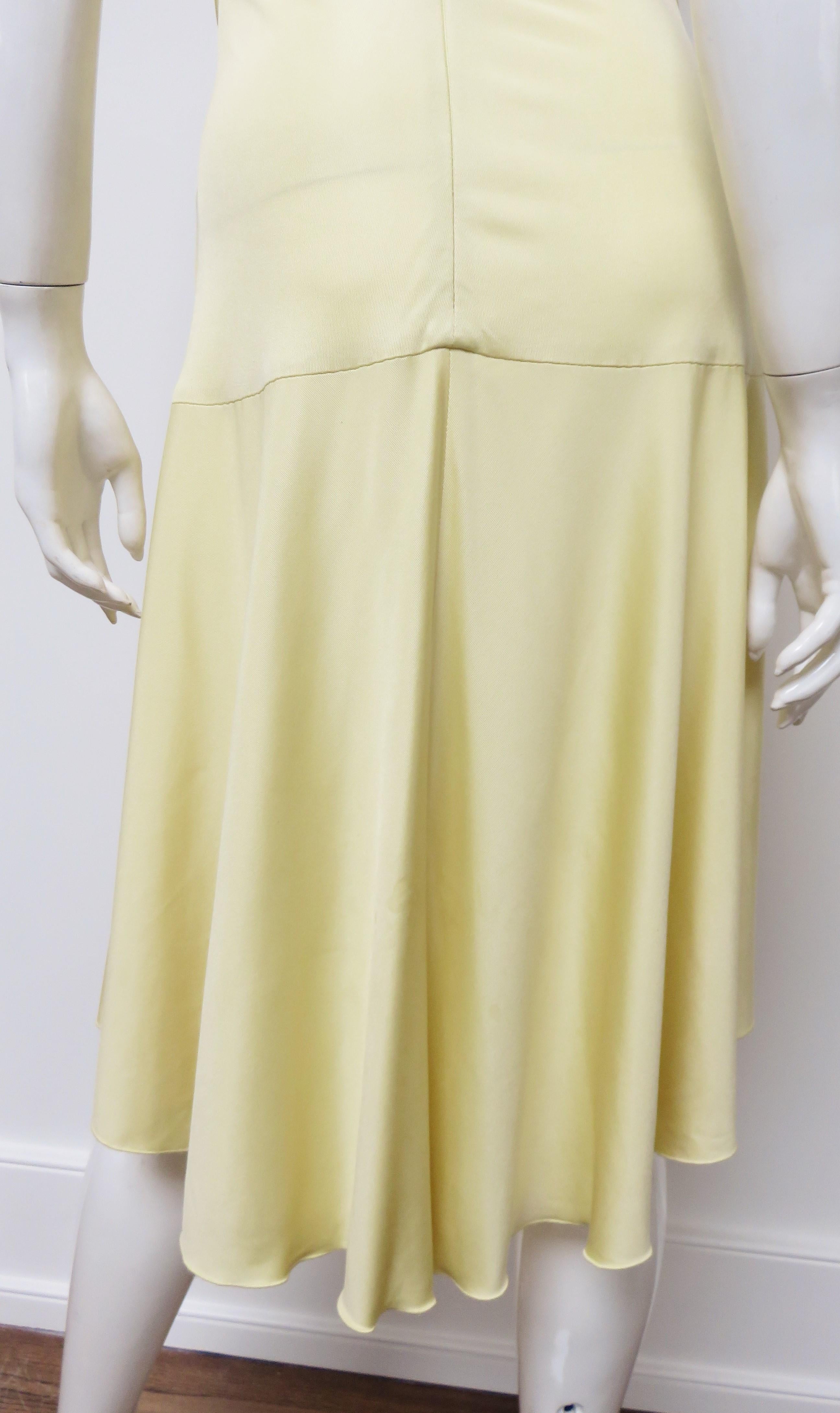 Valentino Yellow Silk Dress  For Sale 5