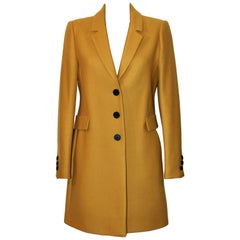 Valentino Yellow Wool Single Breasted Coat