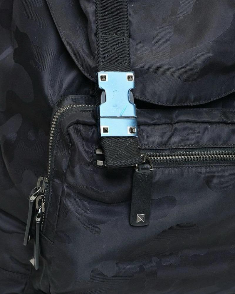 Valentino Backpack Camouflage Nylon Black For Sale 10