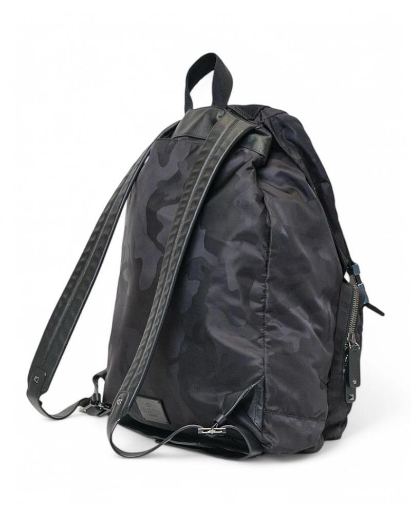 Valentino Backpack Camouflage Nylon Black For Sale 2