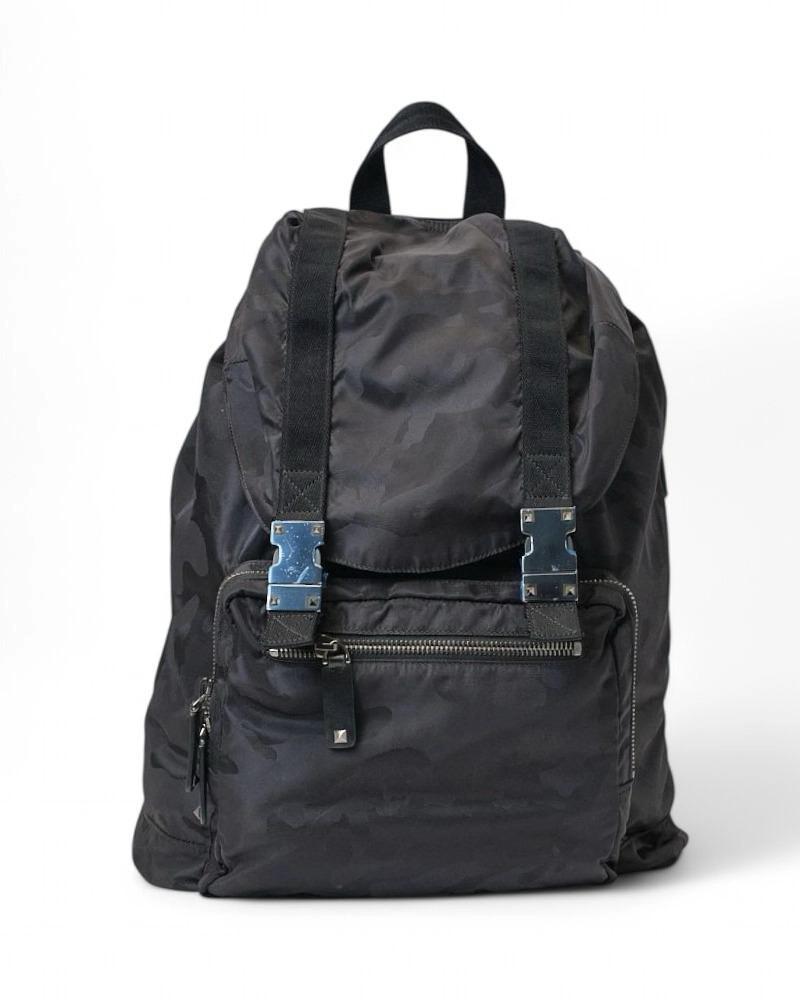 Valentino Backpack Camouflage Nylon Black For Sale