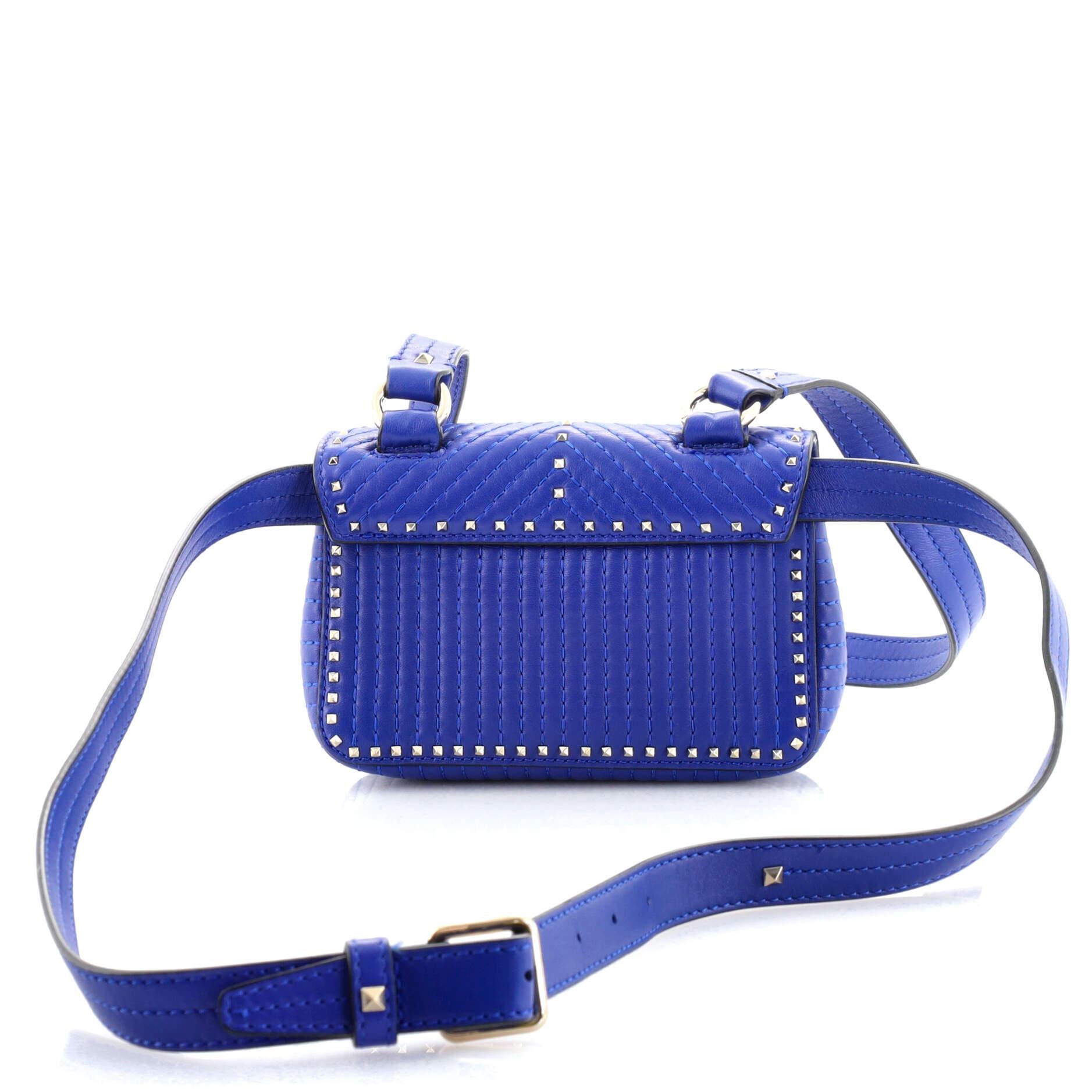 Purple Valentino Ziggy Stud Convertible Bag Quilted Leather Mini