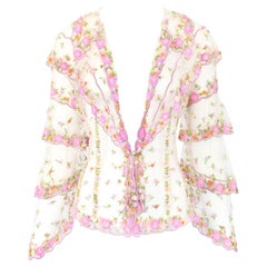 Valentinoo SS 2005 Embellished Tulle Blouse