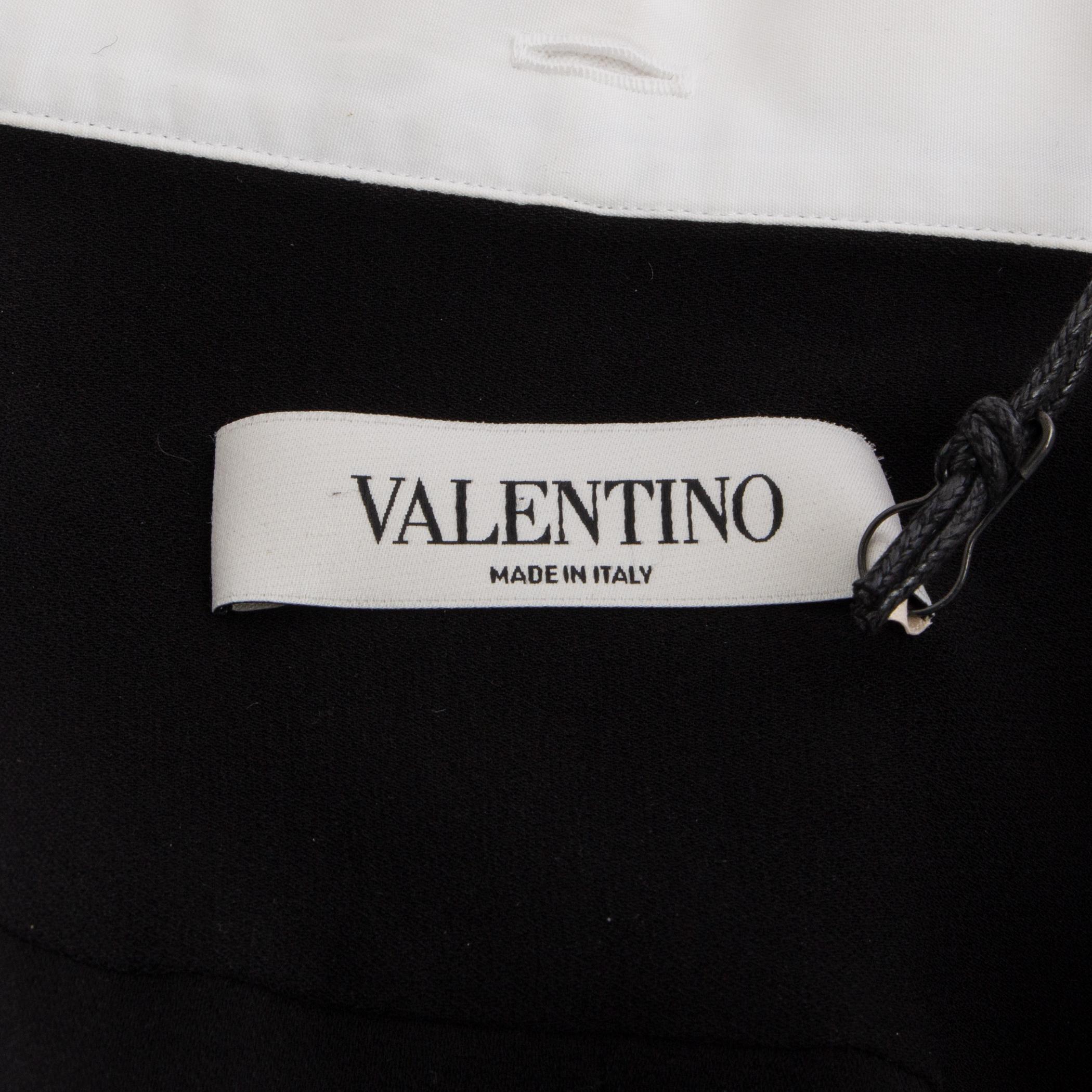 VALENTION camicetta PUSSY BOW in seta nera 40 S in vendita 2