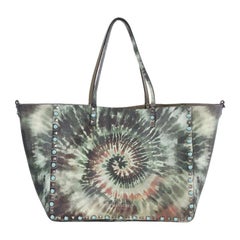 VALENTION Eolive green TIE-DYE leather ROLLING ROCKSTUD Shoulder Bag