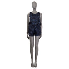 VALENTION navy silk CAMO BUTTERFLY Short Jumpsuit Romper XS