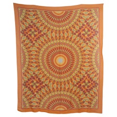 VALENTINO orange cotton & silk 2024 KALEIDOSCOPE Headscarf Pareo Scarf