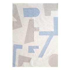 Valeria Handwoven Blue & Taupe light Color Area Rug