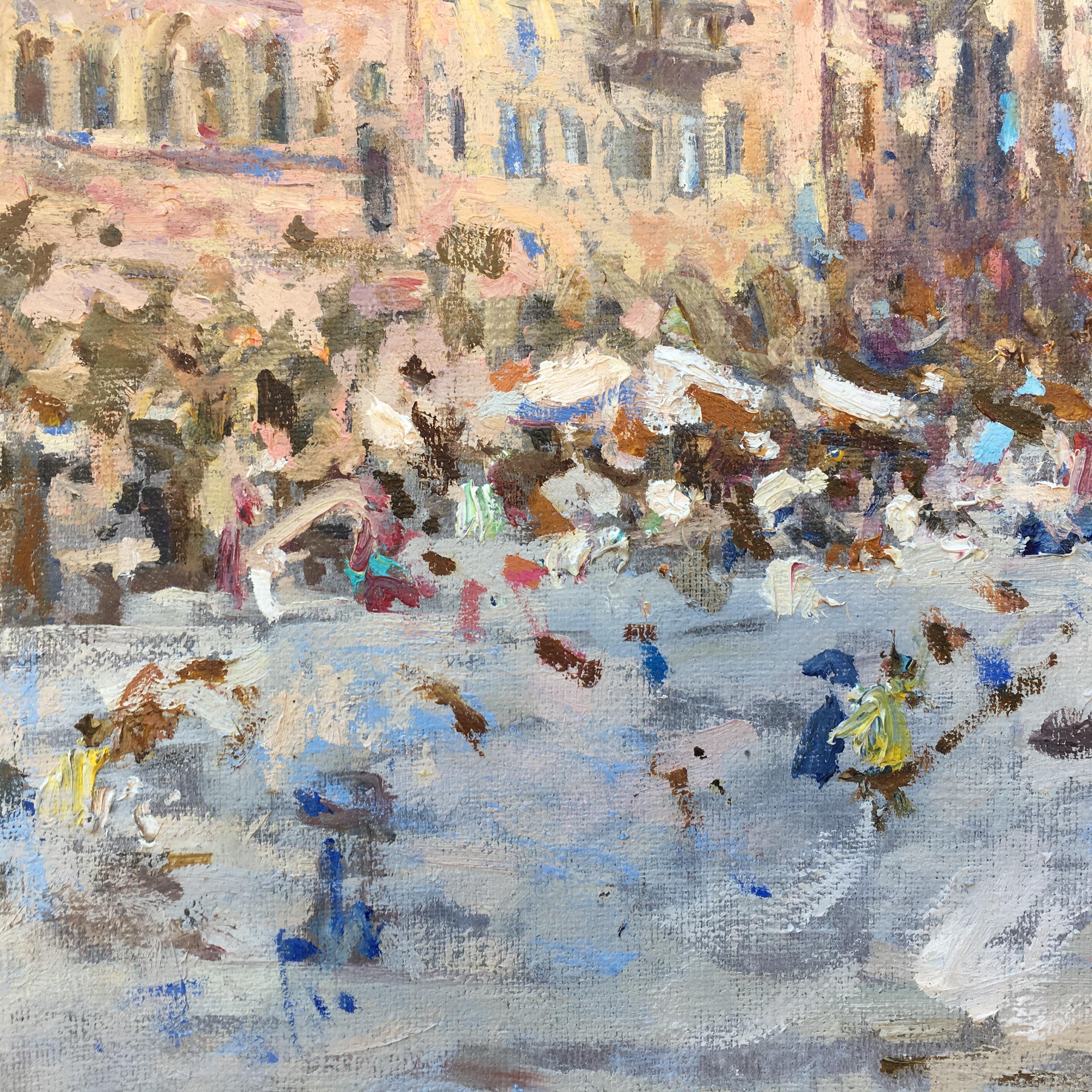 Piazza in Firenze - Painting by Valeria Lakrisenko