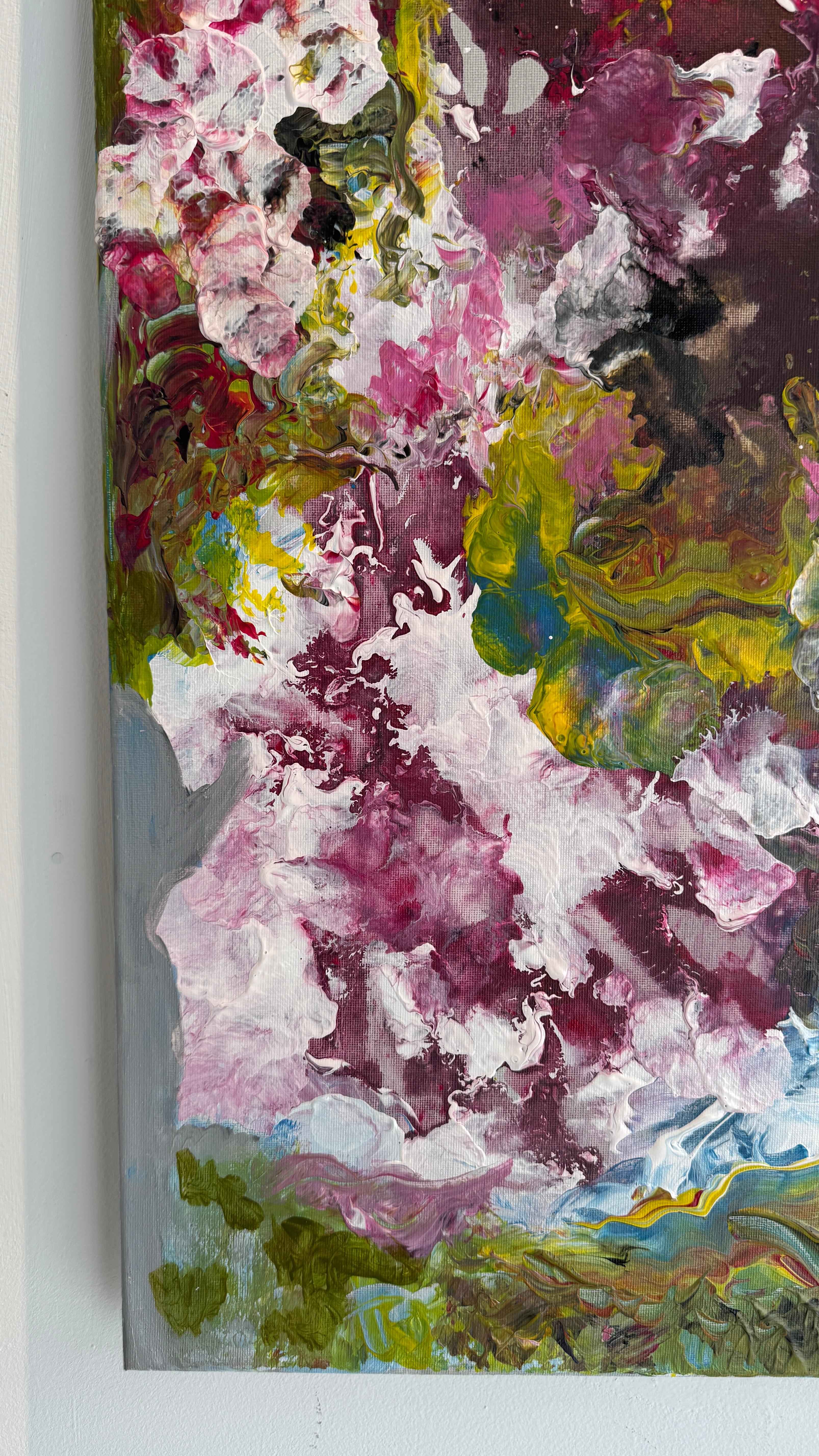 Sentimento di rosa - Abstract Painting Grigio di Valeria Morasso