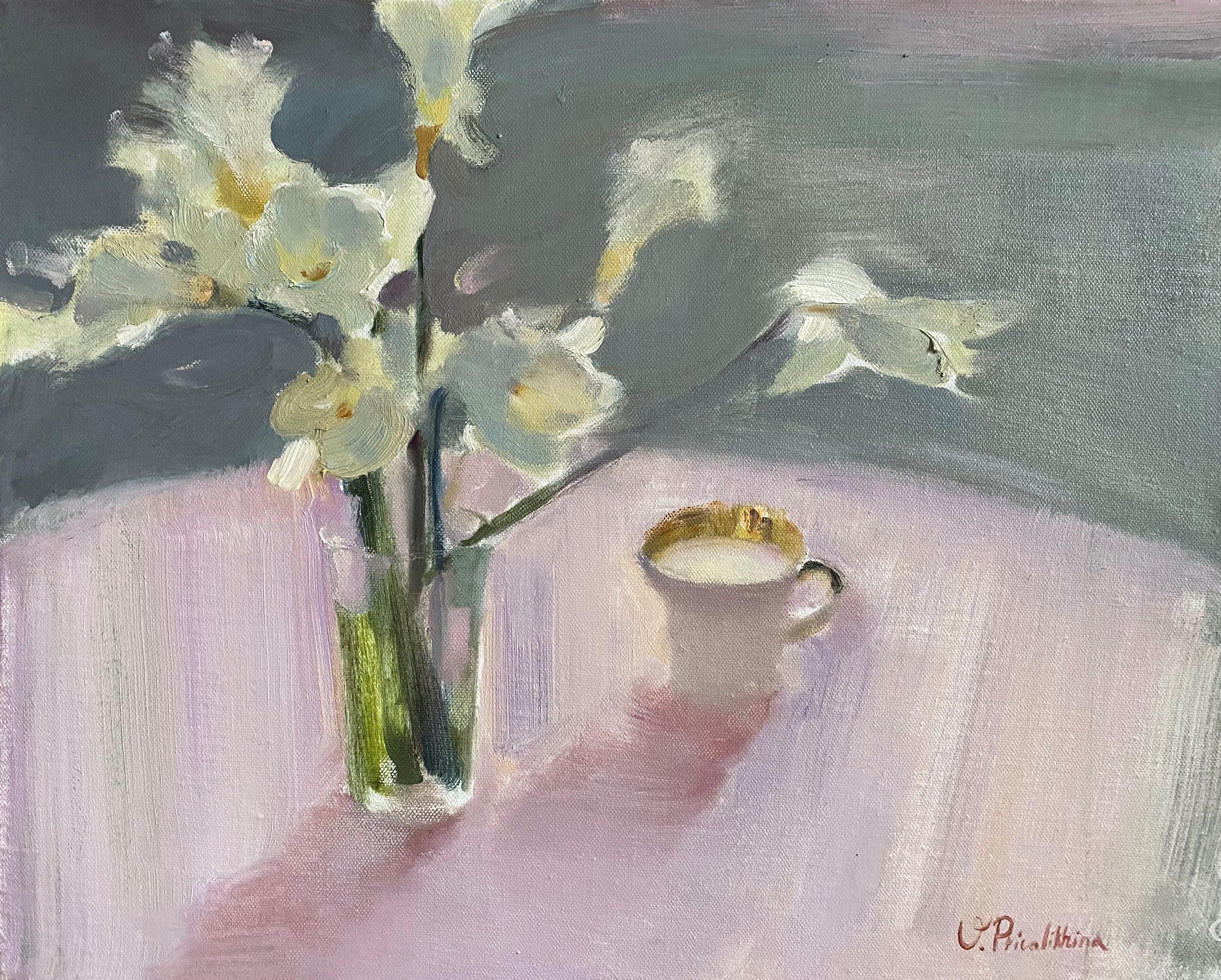 Daffodils - 21st Century Impressionist Summer Oil Still Life Painting