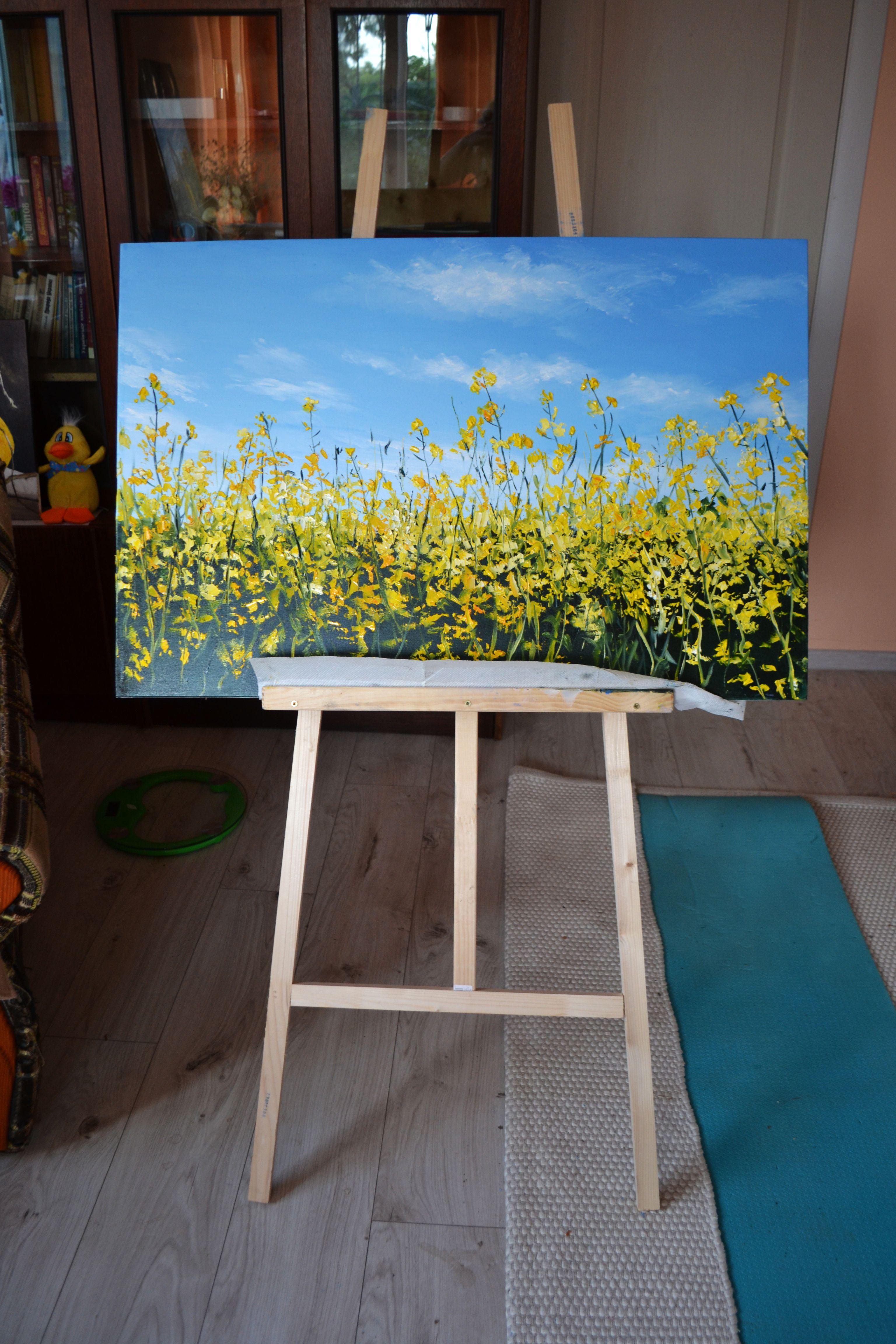 Canola Field in Ukraine, Gemälde, Öl auf Leinwand im Angebot 1