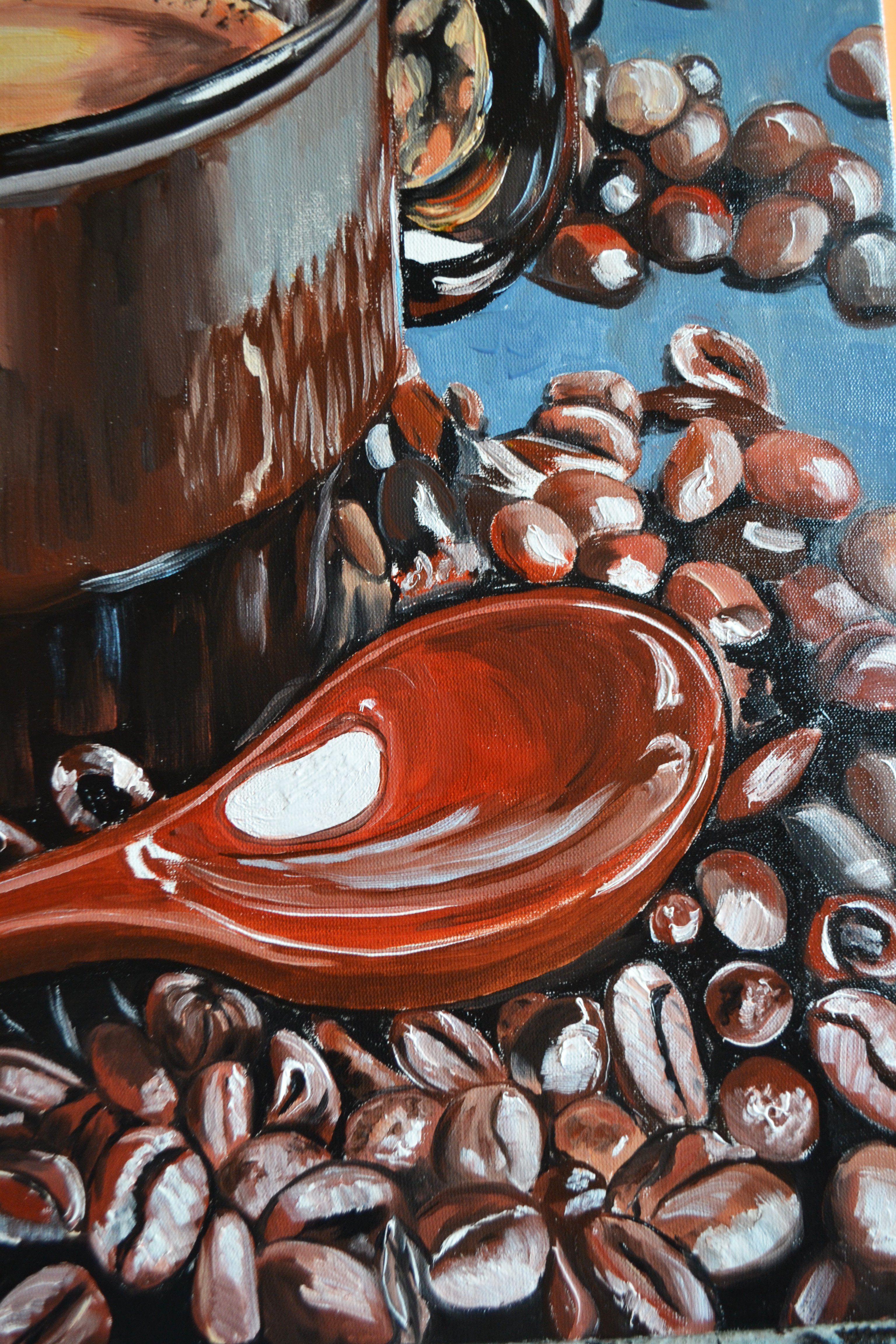 Coffee Taste, Painting, Oil on Canvas For Sale 1