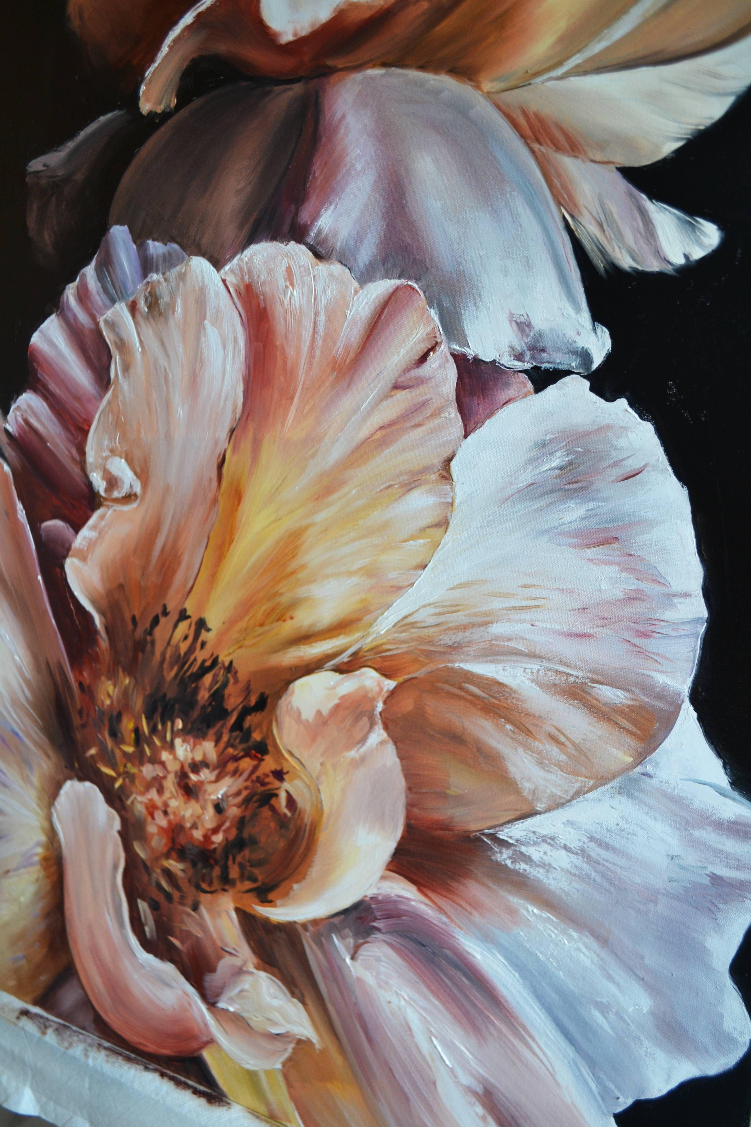 La voz de las peonías, Pintura, Óleo sobre lienzo en venta 1