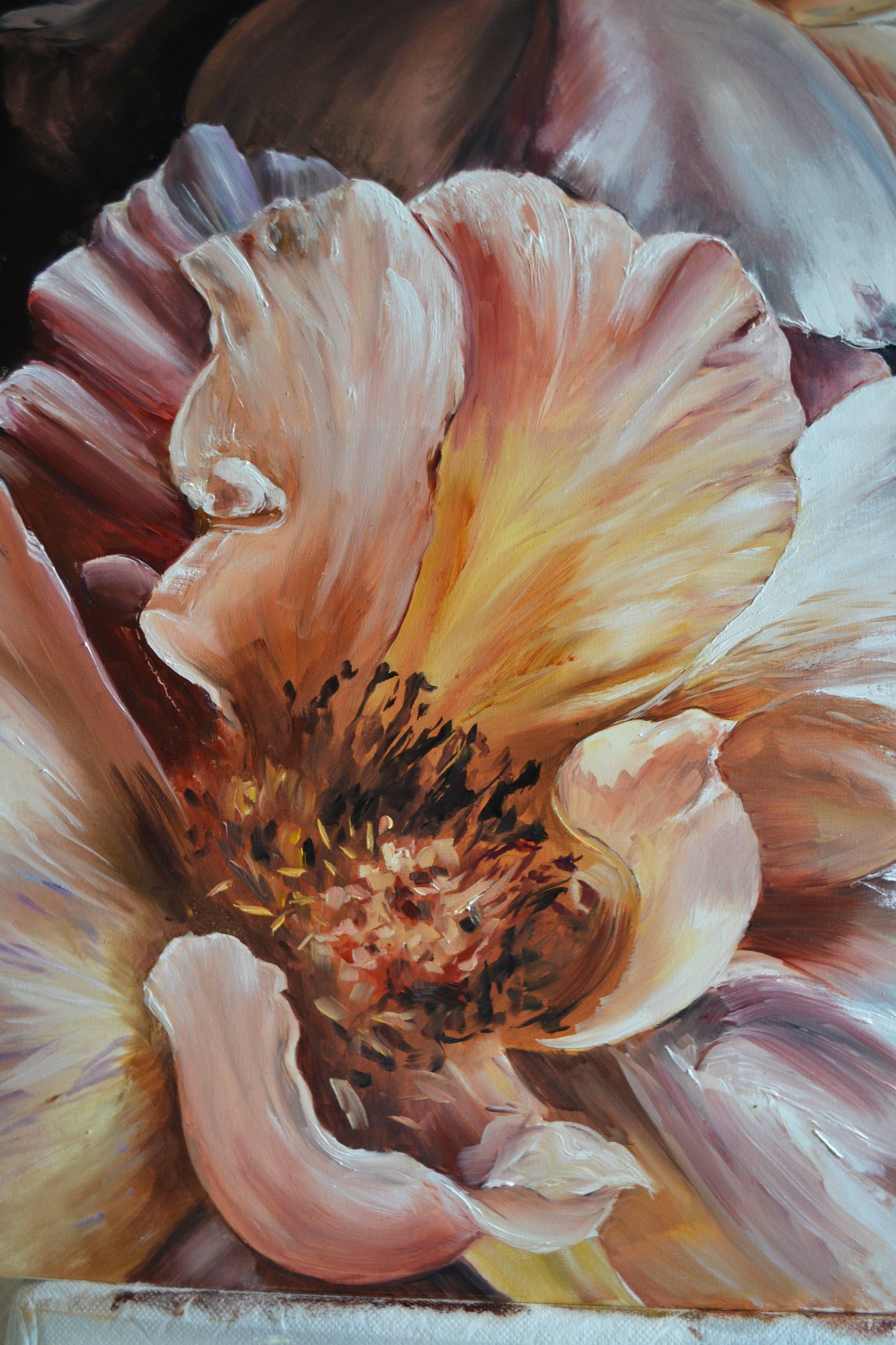La voz de las peonías, Pintura, Óleo sobre lienzo en venta 2