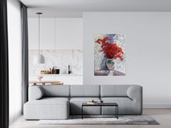 Red Flowers, Painting, Oil on Canvas