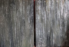 Silver Rain: Diptych, Painting, Acrylic on Canvas
