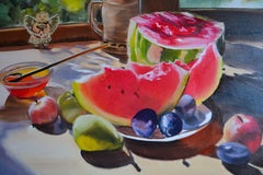 Still life with Watermelon, Painting, Oil on Canvas