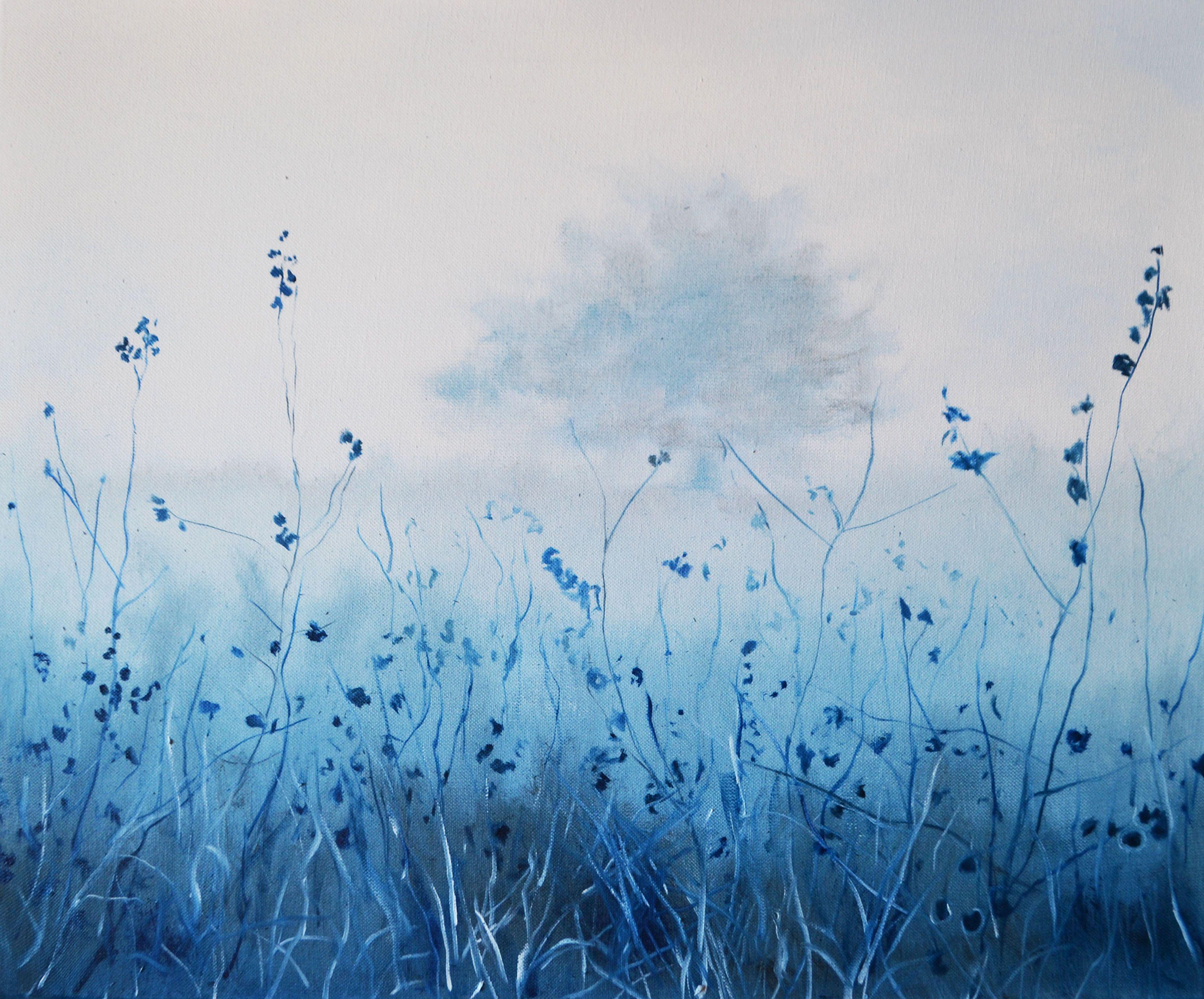 The Hoarfrost, Peinture, Huile sur Toile - Painting de Valeria Radzievska