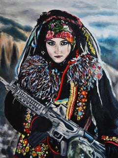 Ukrainische Valkyrie, Gemälde, Öl auf Leinwand