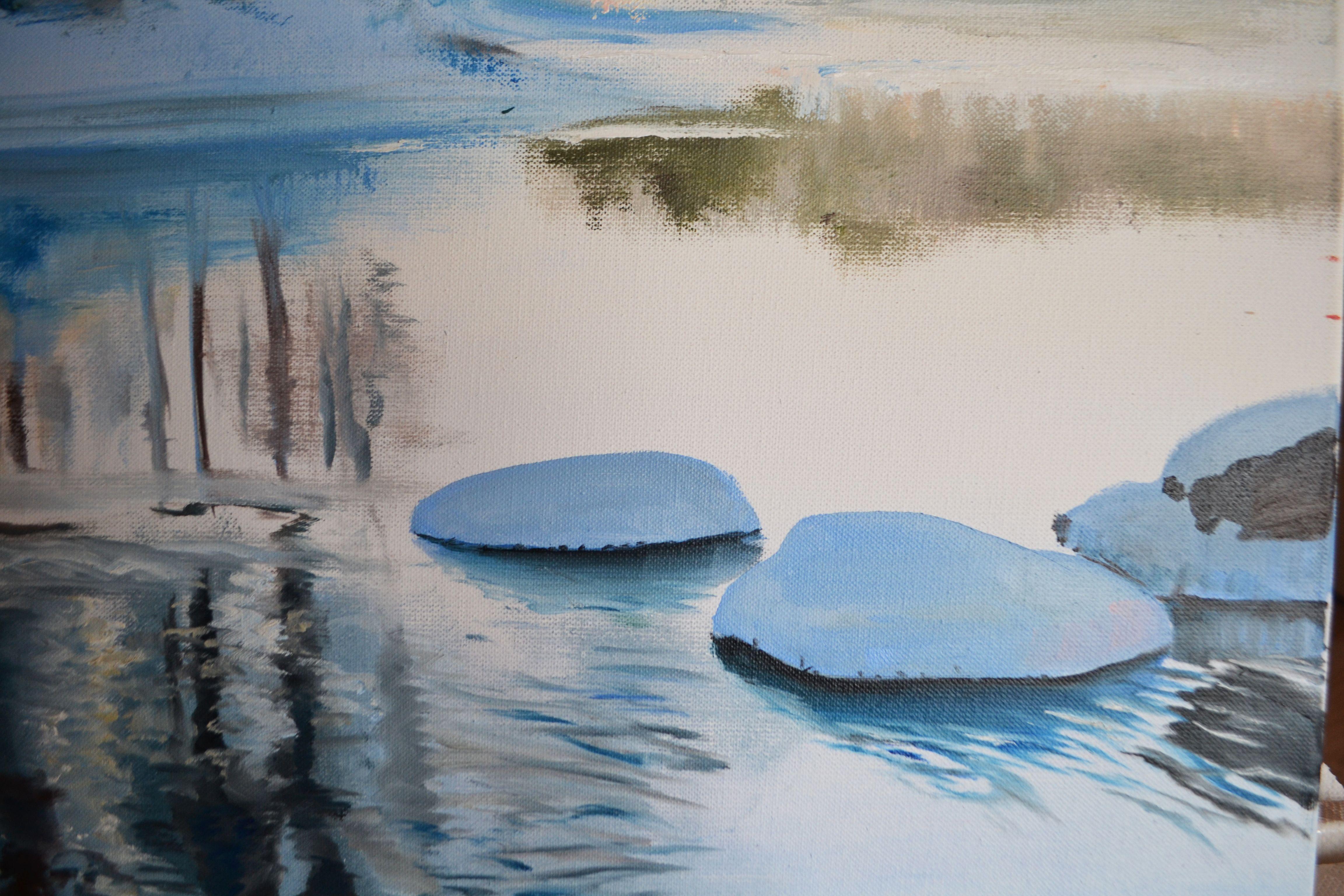 Winter Morning, Painting, Oil on Canvas For Sale 1
