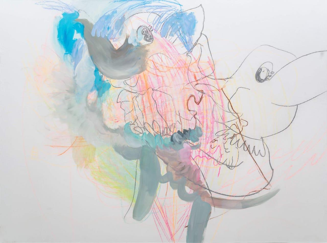 Abrazo de Elefante – Painting von Valeria Vilar