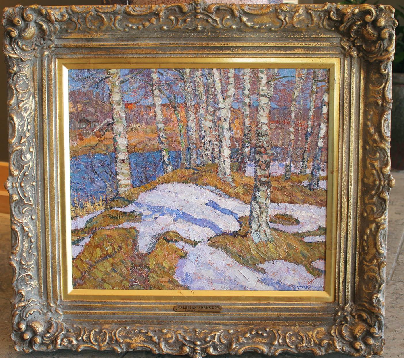March Birch Trees - Painting by Valerian Formozov
