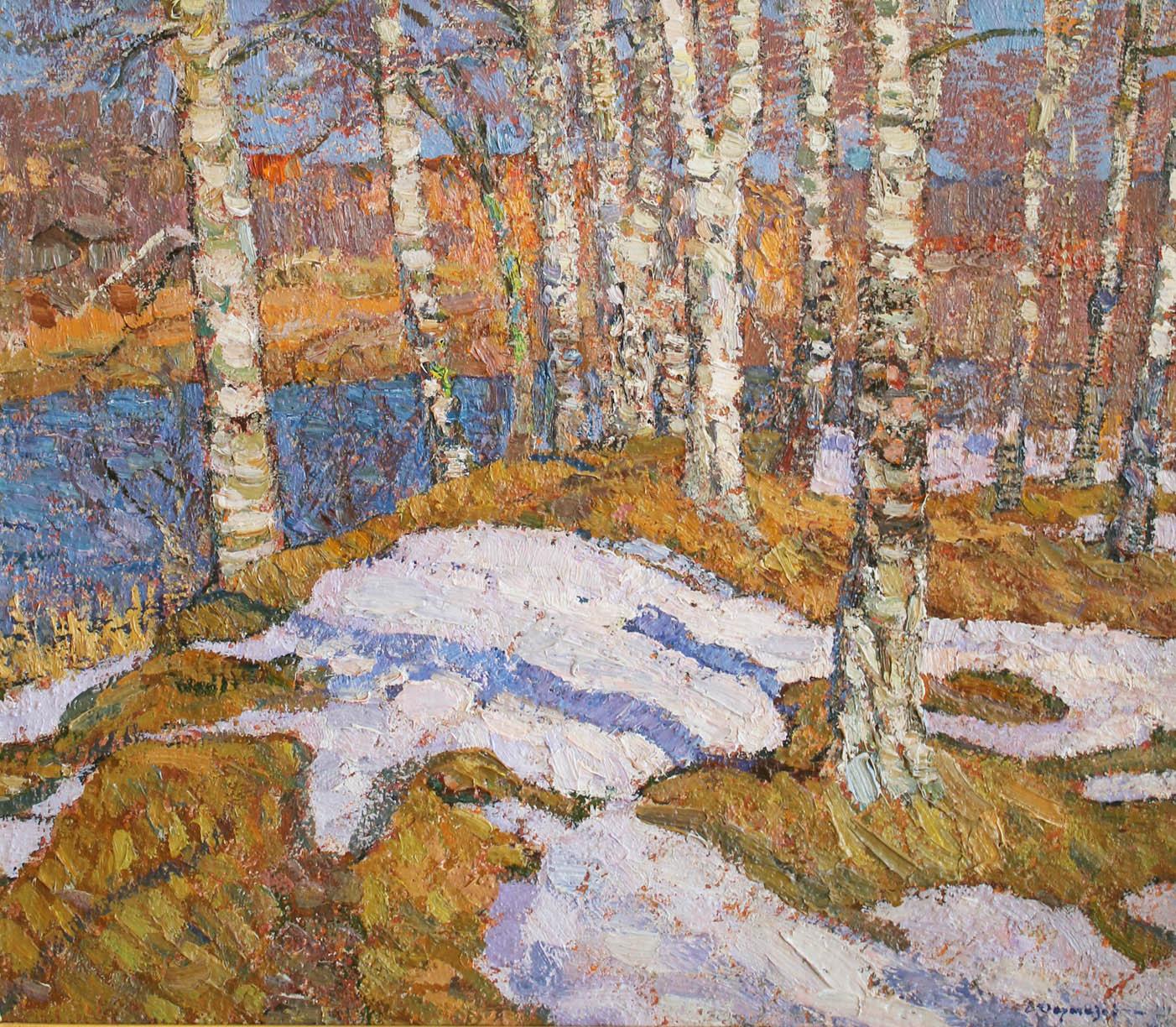 Valerian Formozov Landscape Painting - March Birch Trees