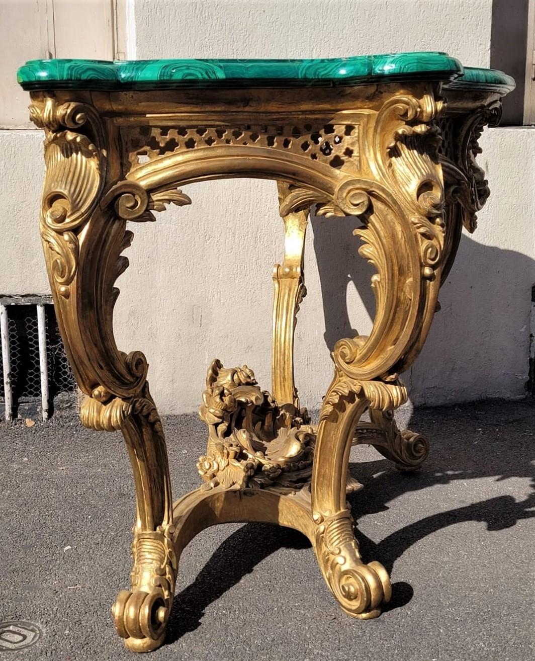 Valerian Rybar, Rocaille Console in Golden Wood, 20th Century For Sale 5