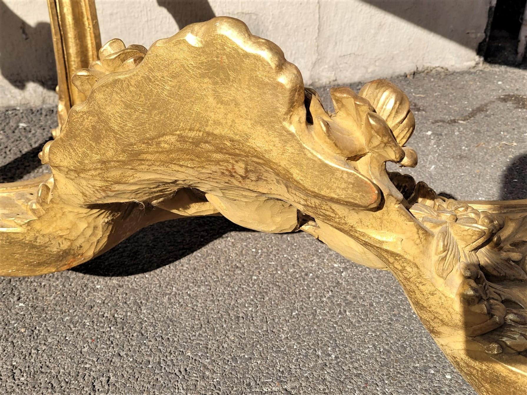 Valerian Rybar, Rocaille Console in Golden Wood, 20th Century For Sale 8