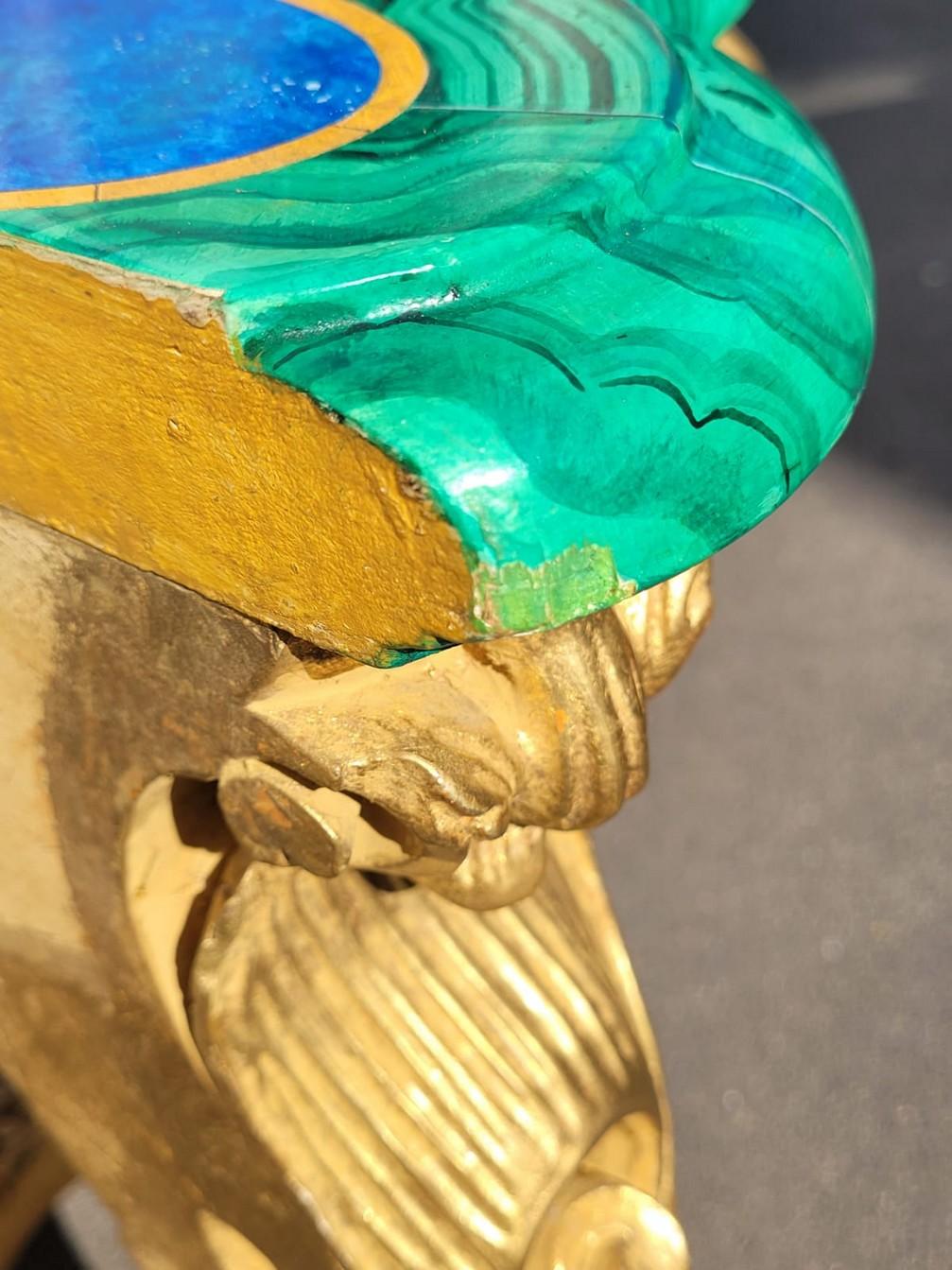 Valerian Rybar, Rocaille Console in Golden Wood, 20th Century For Sale 9