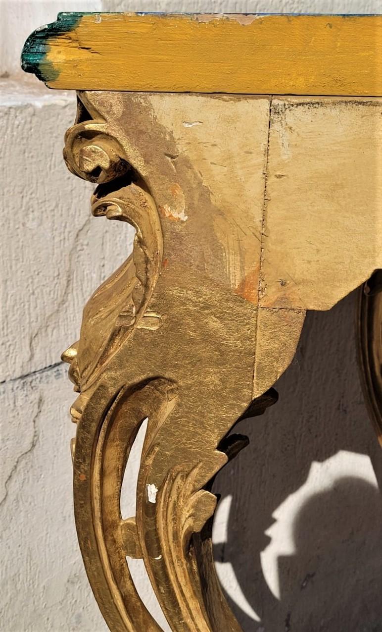 Valerian Rybar, Rocaille Console in Golden Wood, 20th Century For Sale 10