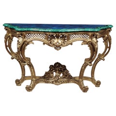 Valerian Rybar, Rocaille Console in Golden Wood, 20th Century
