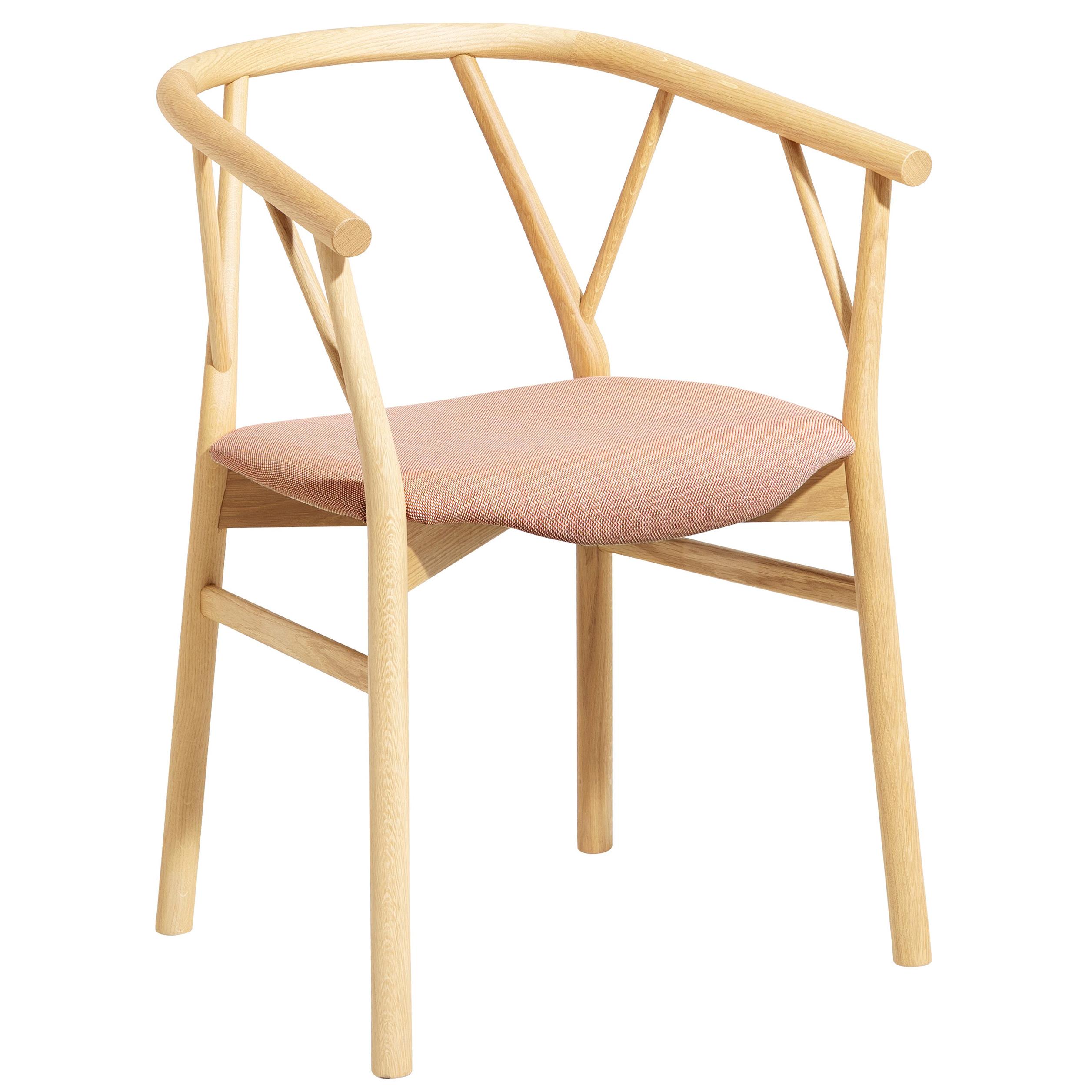 Valerie Armchair with Coral Seat and Wood Base, by Giopato & Coombes