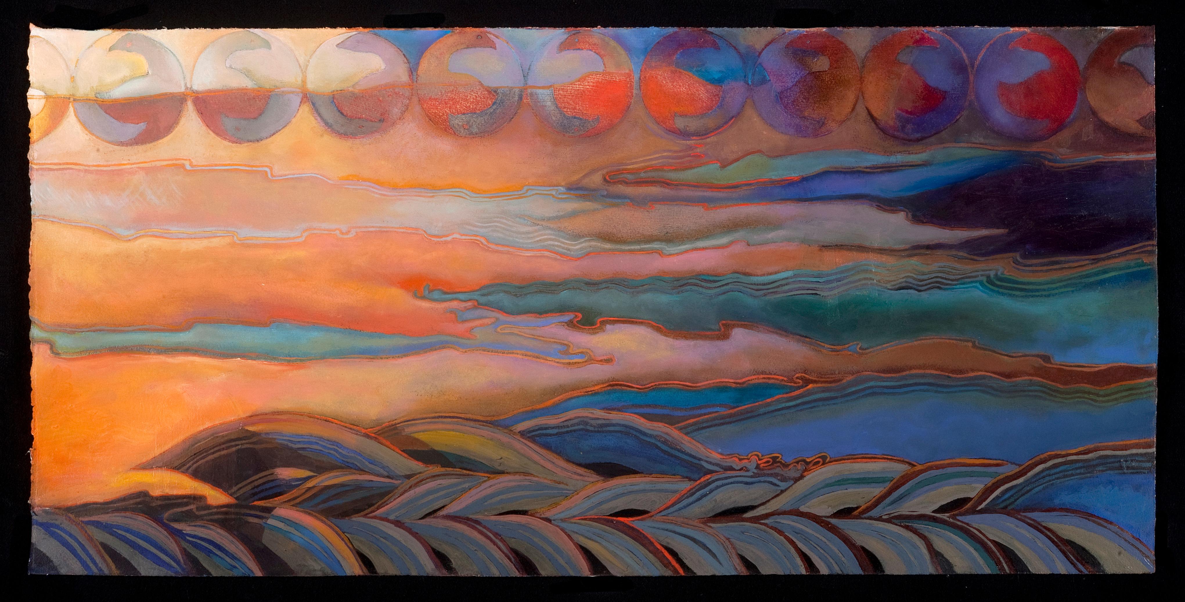 Valerie B Hird Landscape Painting – SEA MYTH IV.