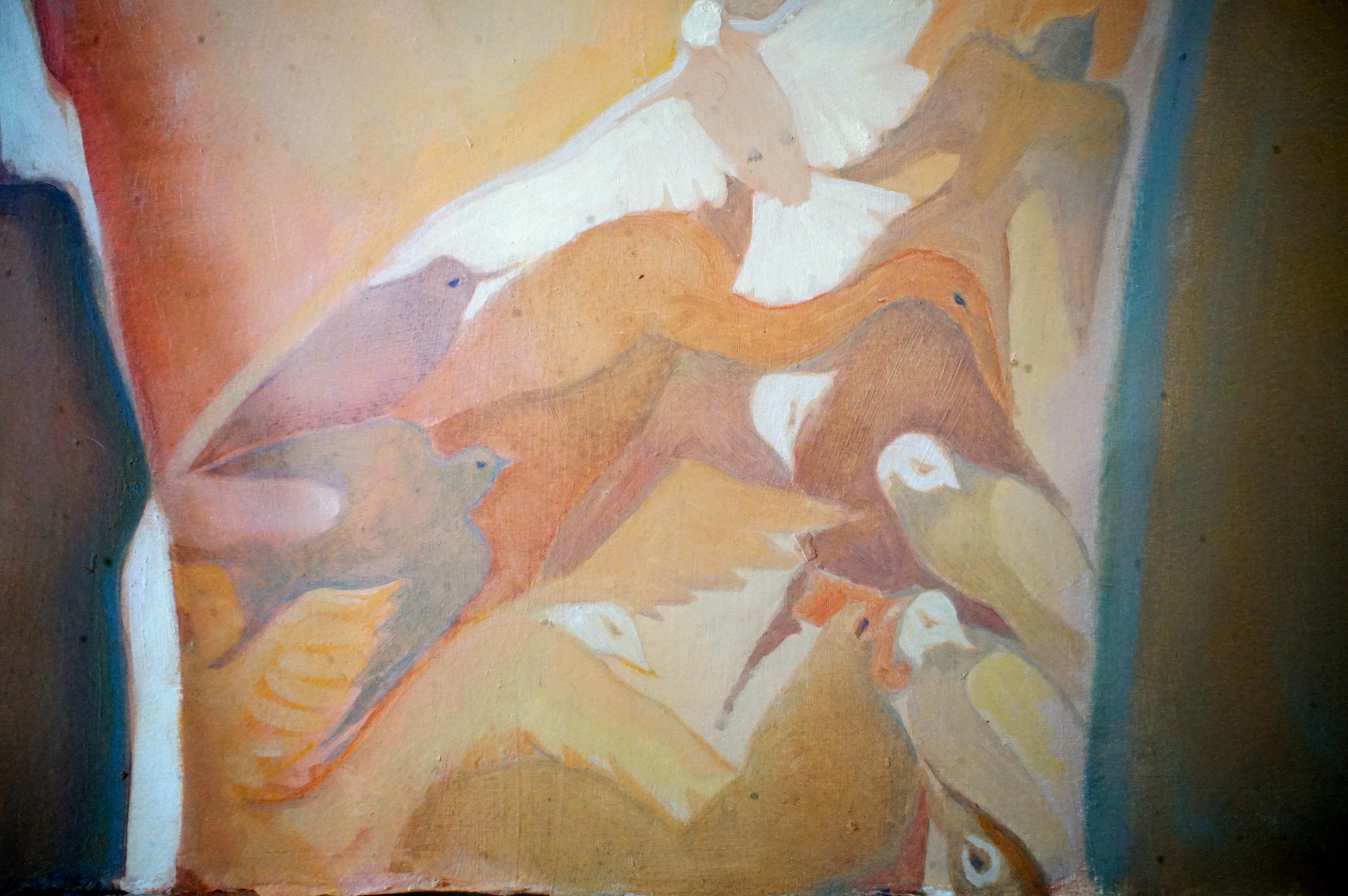 VALERIE HIRD
LOS DIOSES MAYORES NO ERAN MASCULINOS, 2019
óleo sobre papel Arches satinado
80 x 150 pulg.  203,2 x 381 cm.
cada hoja 40 x 30 pulgadas
