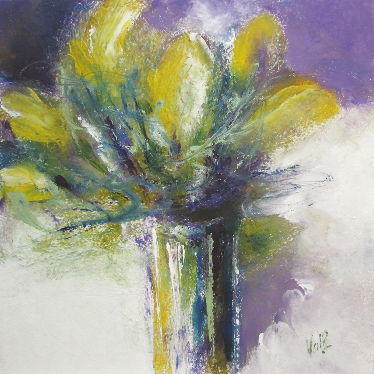 Valerie Berkely Abstract Painting - Floral Study 3, Abstract Oil Painting