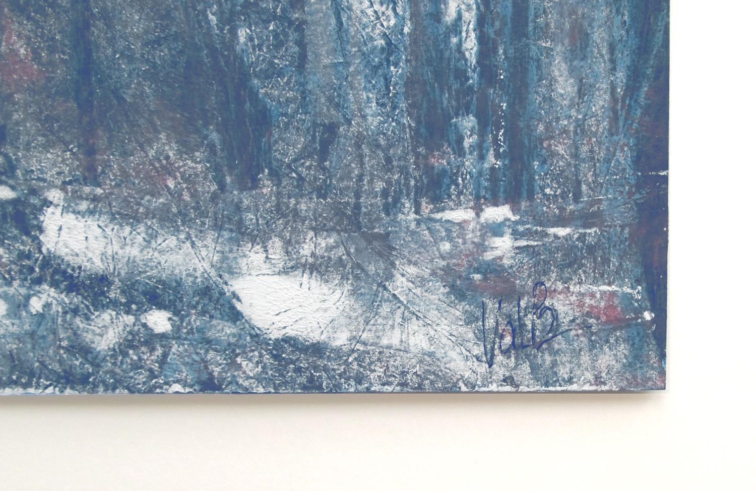 Winterhölzer 3, Abstraktes Ölgemälde – Painting von Valerie Berkely